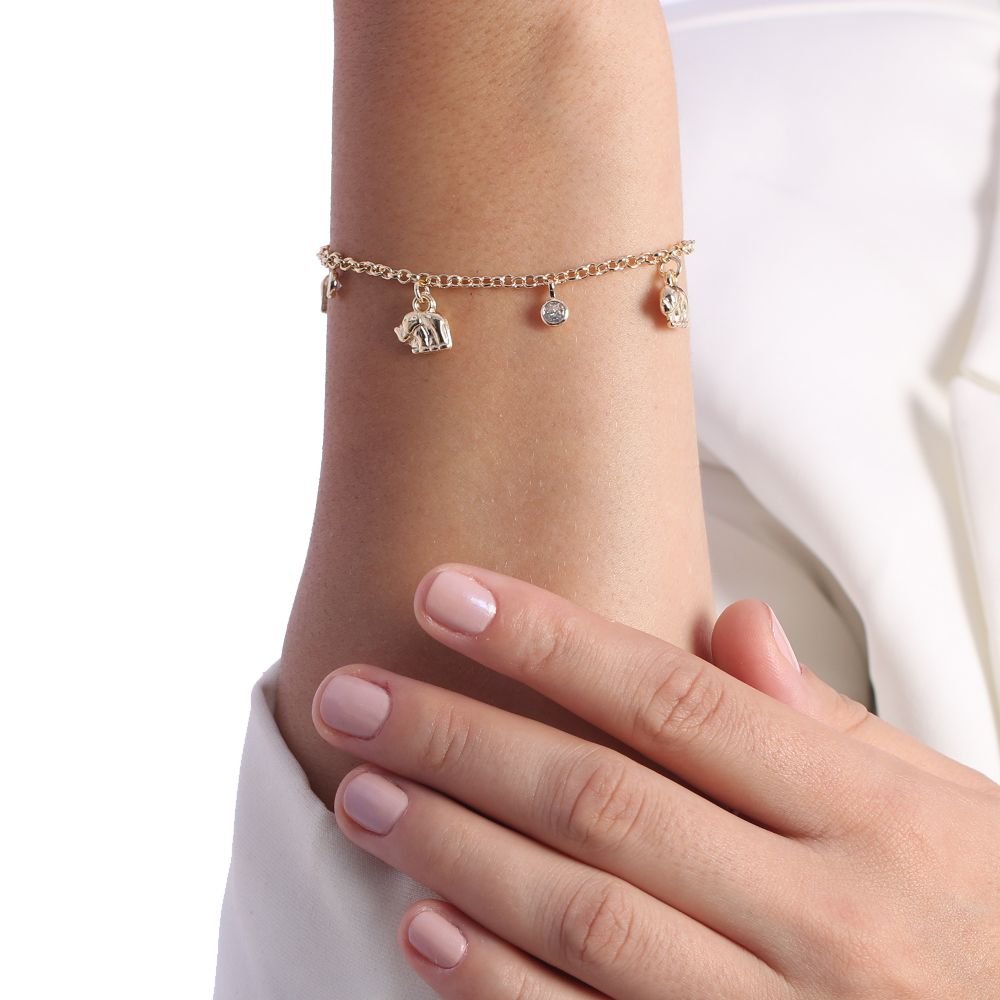 Pst-3020-Fo - Pulseira Elefantes E Zircônias