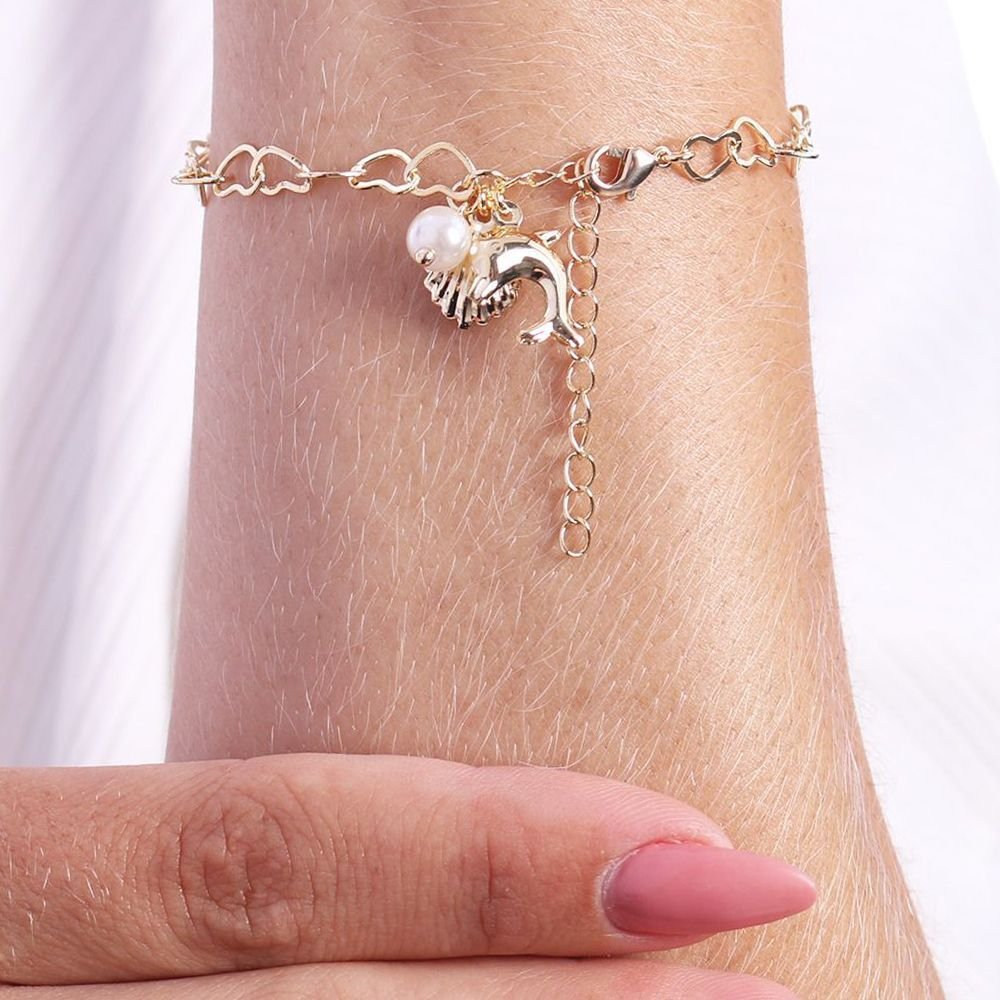 Pst-3042-Fo Pulseira De Coração Com Pingente Fundo Do Mar E Pérola