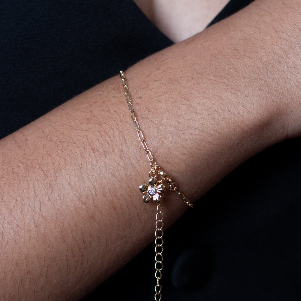 Pst-3056-Fo Pulseira Com Pingente De Flor.