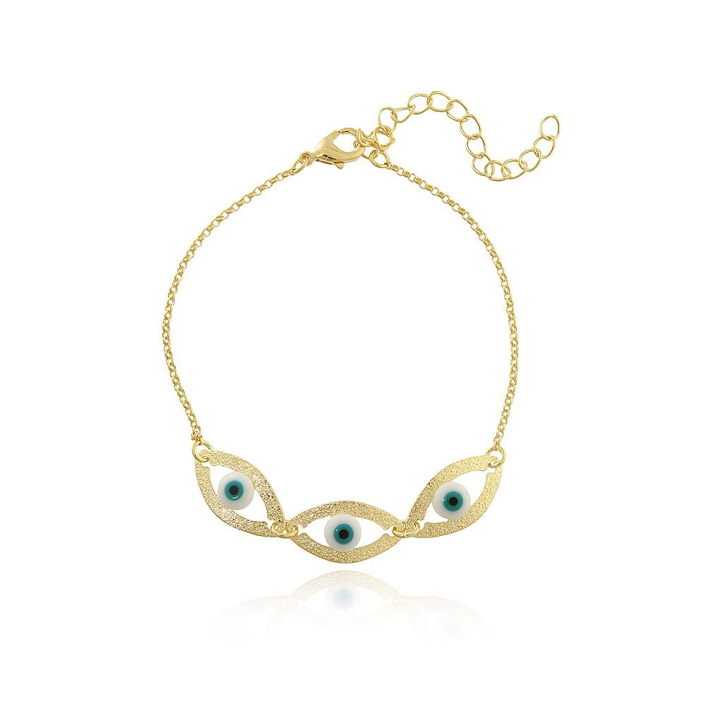 Pst-3059-Fo Pulseira Chapa Com Olho Grego