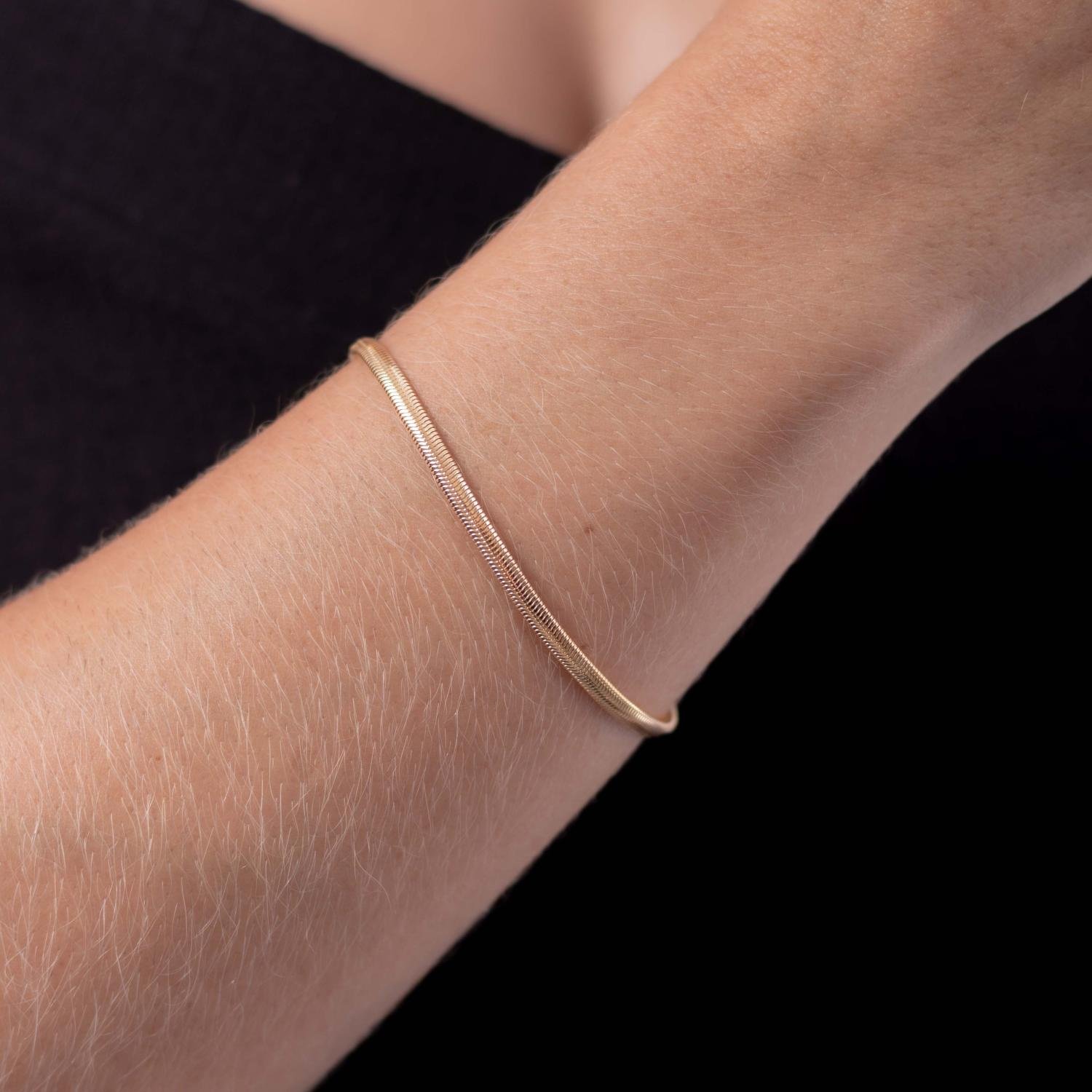 Pst-3063-Fo Pulseira De Corrente Lacraia 3mm.