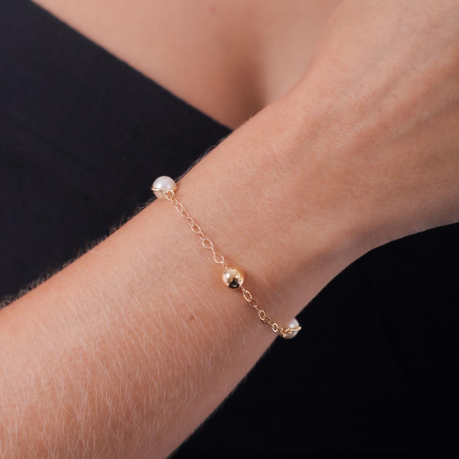Pst-3120-Fo Pulseira De Pérolas E Bolinhas