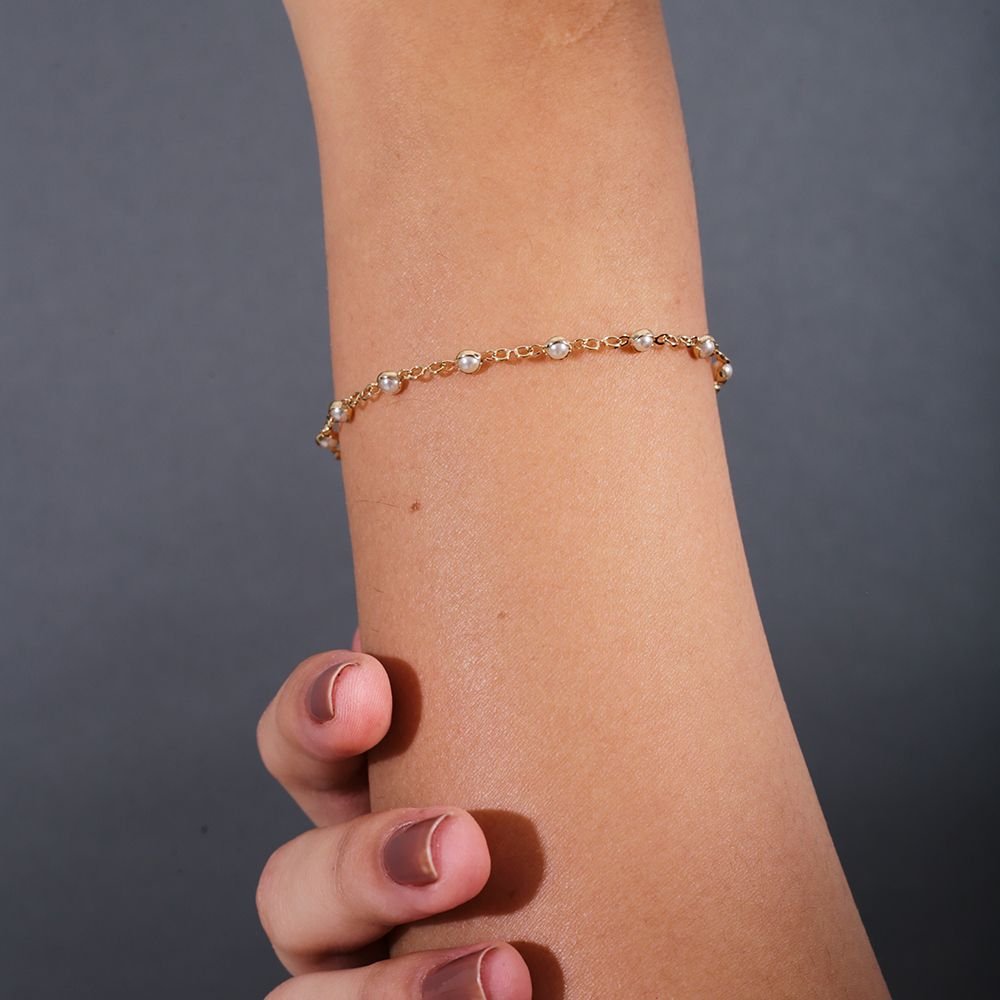 Pst-3131-Fo Pulseira De Mini Pérolas