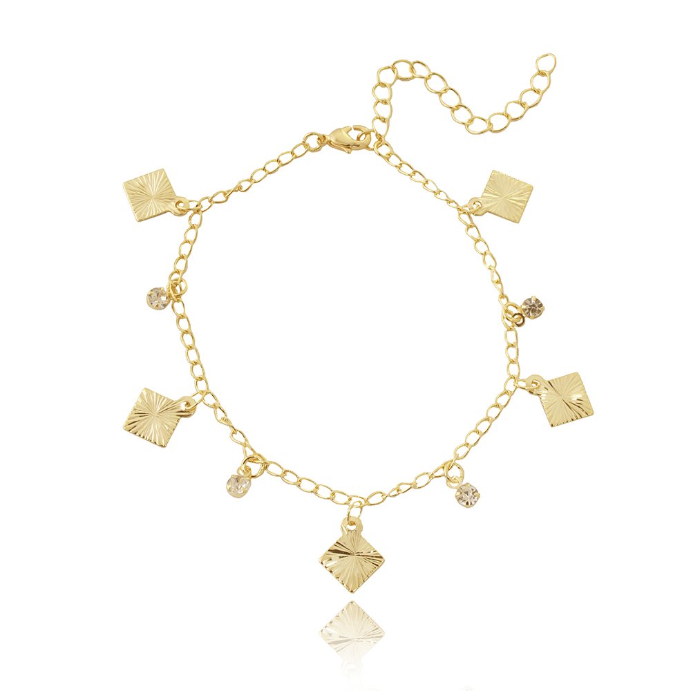 Pst-3133-Fo Pulseira De Pingentes Detalhados E Zircônias