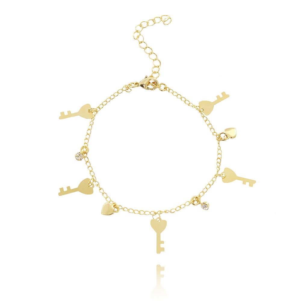 Pst-3136-Fo Pulseira De Chaves E Zircônias