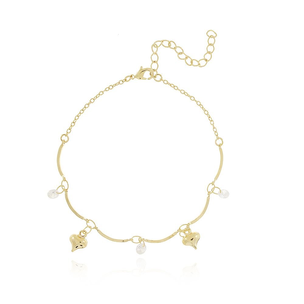 Pst-3140-Fo Pulseira De Corações E Zircônias