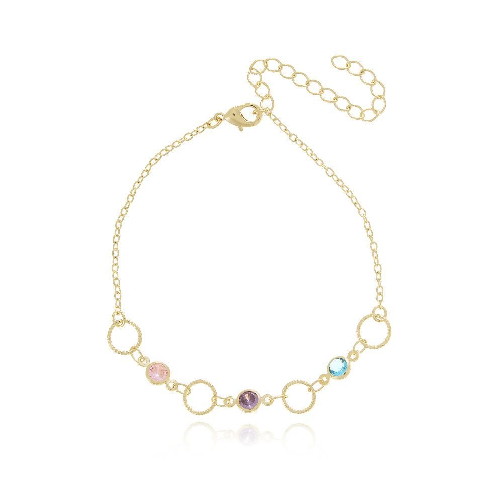 Pst-3144-Fo Pulseira Elos E Zircônias Pretas
