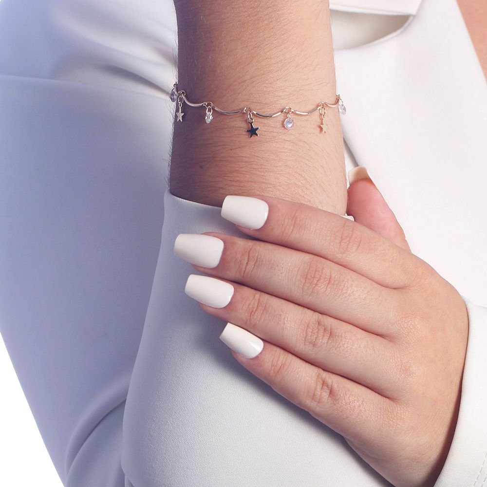 Pst-3149-Fo Pulseira De Estrelas E Zircônias