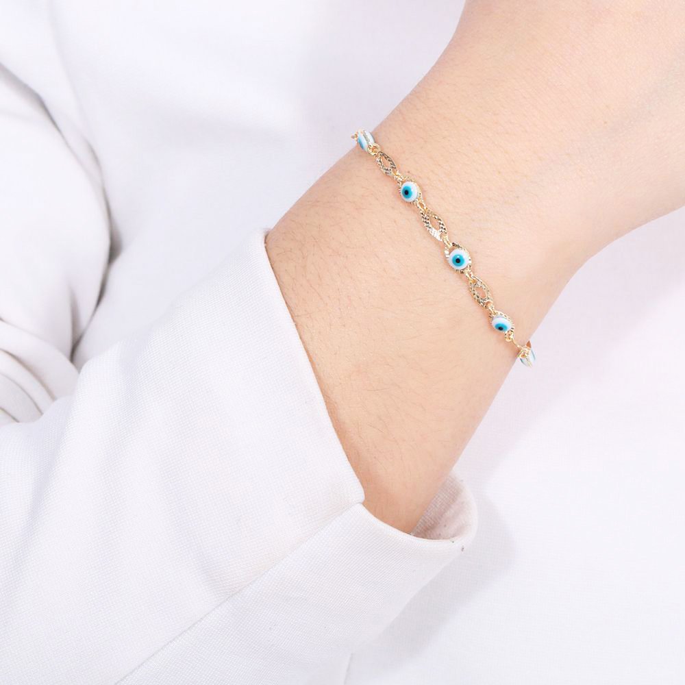 Pst-3152-Fo Pulseira De Olhos Gregos Detalhada