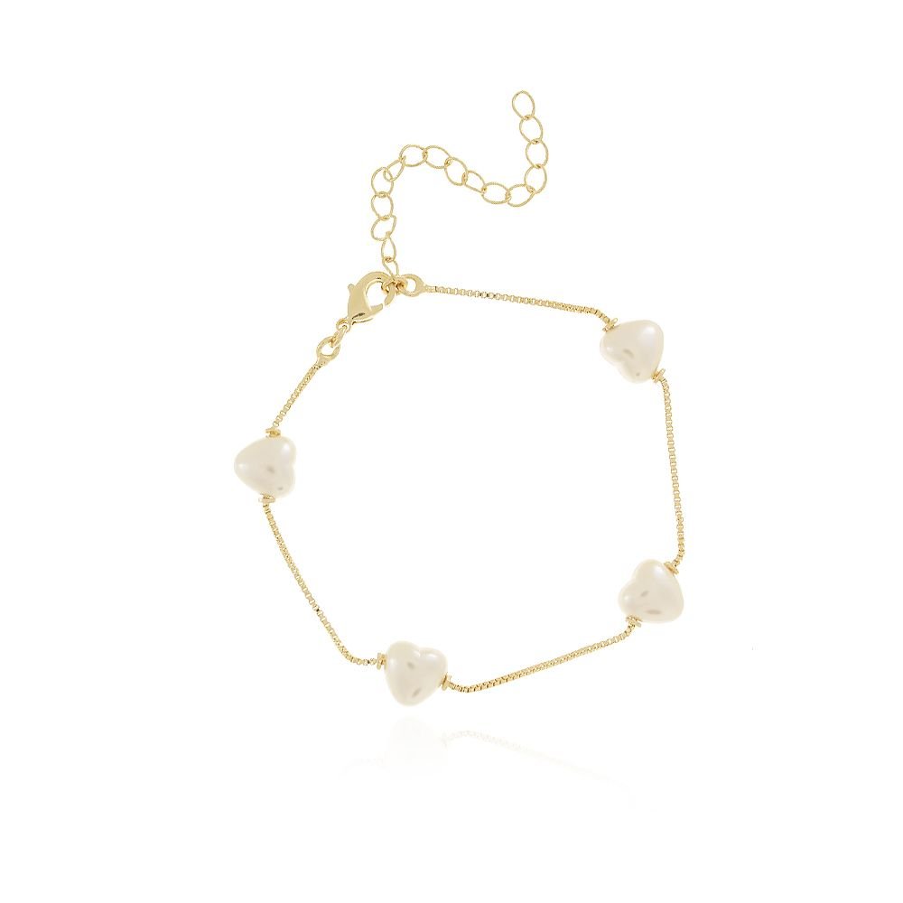 Pst-3175-Fo Pulseira De Pérolas De Coração