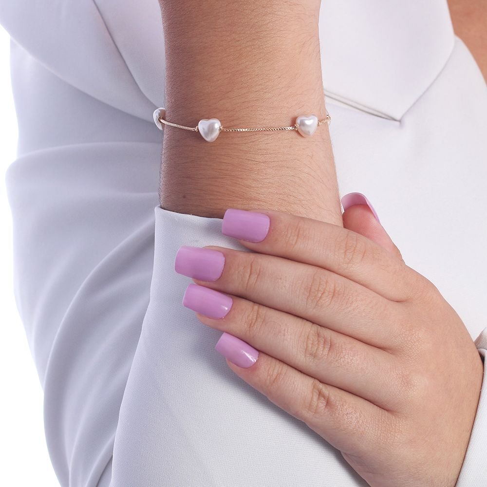 Pst-3175-Fo Pulseira De Pérolas De Coração