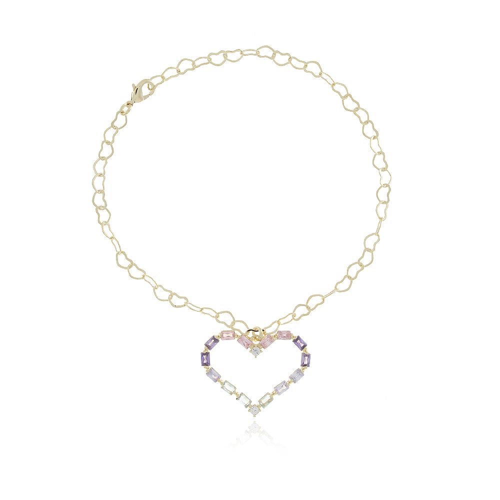 Pst-3187-Fo Pulseira De Coração Colorido