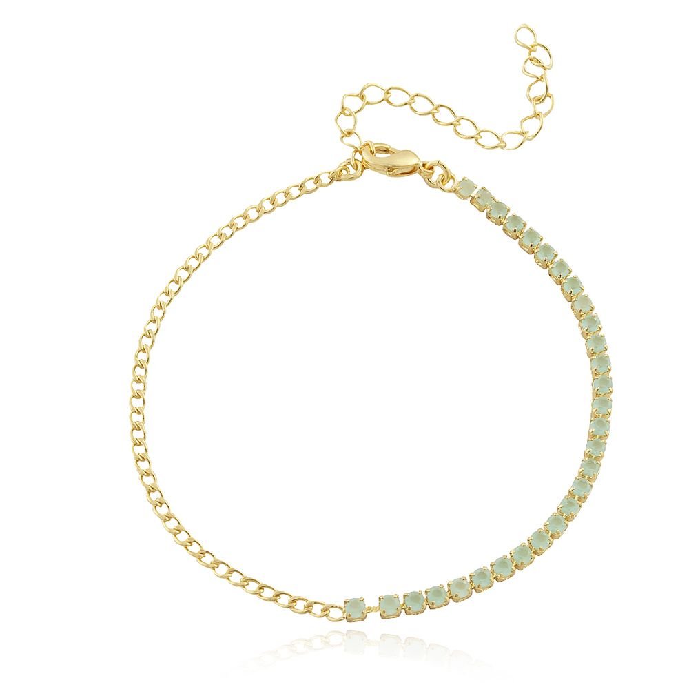 Pst-3195-Fo Pulseira Cravejada Verde