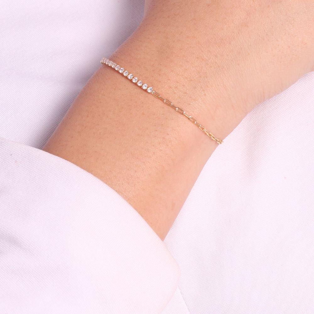 Pst-3198-Fo Pulseira Com Micro Zircônias Rosa