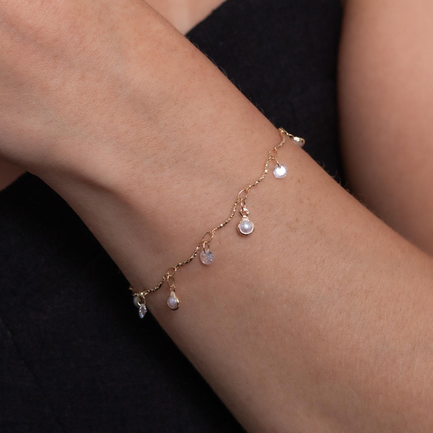 Pst-3267-Fo Pulseira Com Bolinhas E Zircônias.