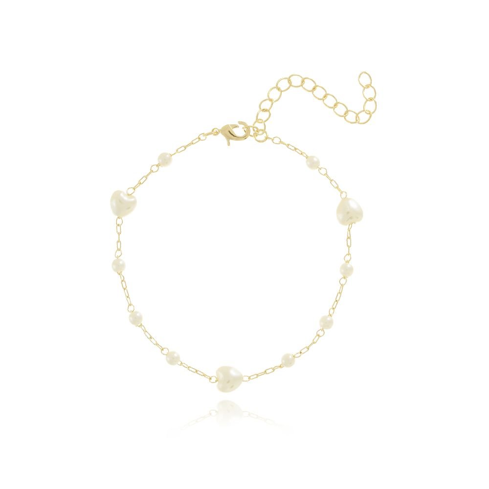 Pst-3281-Fo Pulseira De Pérolas Em Corações