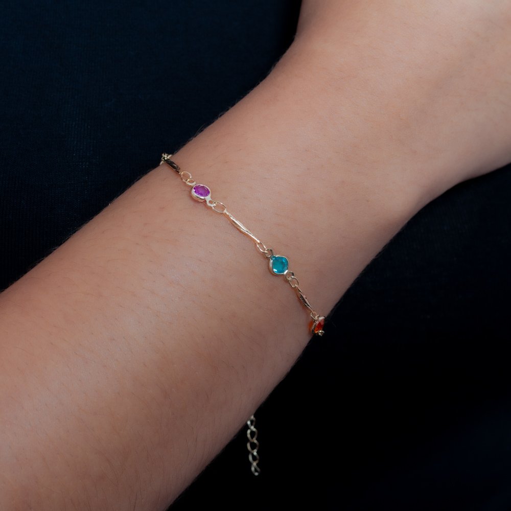 Pst-3283-Fo Pulseira De Zircônias Coloridas