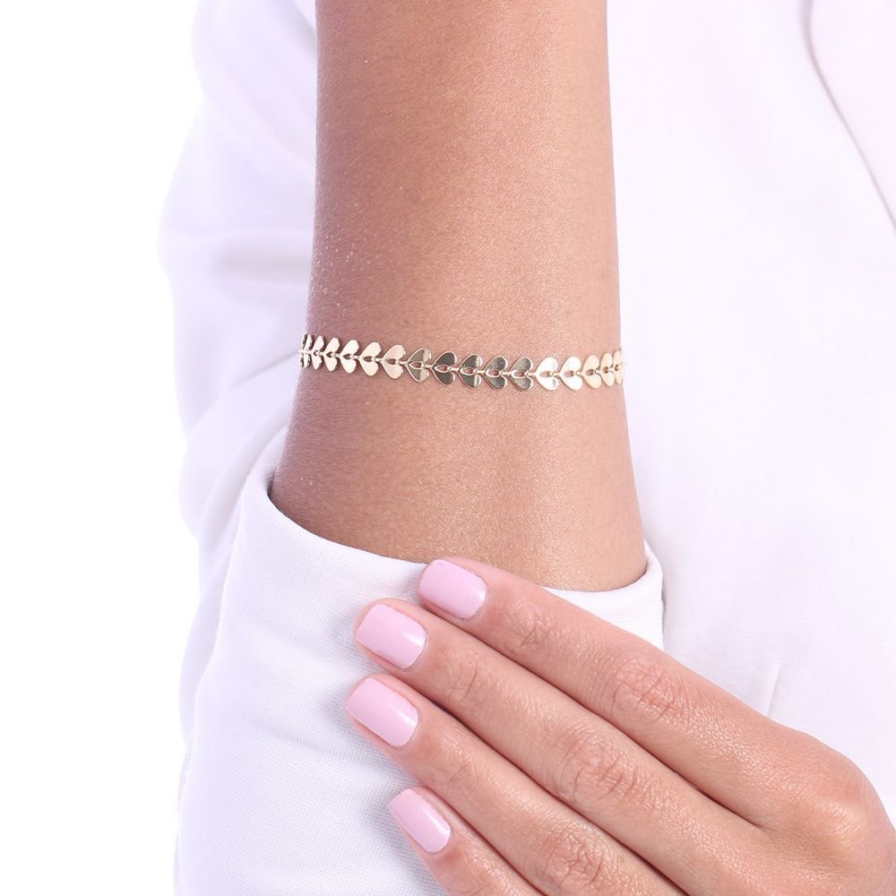 Pst-3287-Fo Pulseira De Coração Detalhada