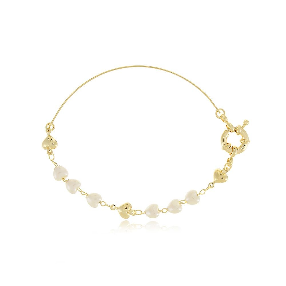 Pst-3295-Fo Pulseiras Com Pérolas E Corações
