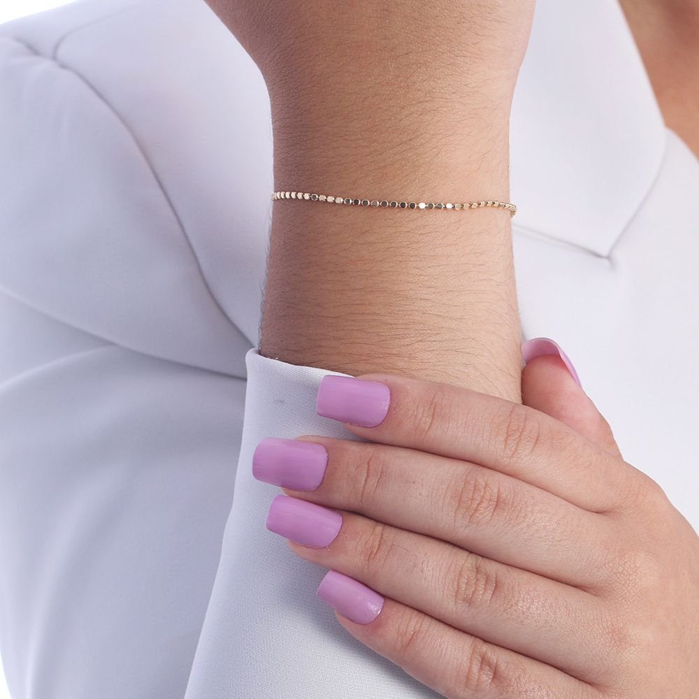 Pst-3310-Fo Pulseira De Mini Medalhinhas (1,5mm)