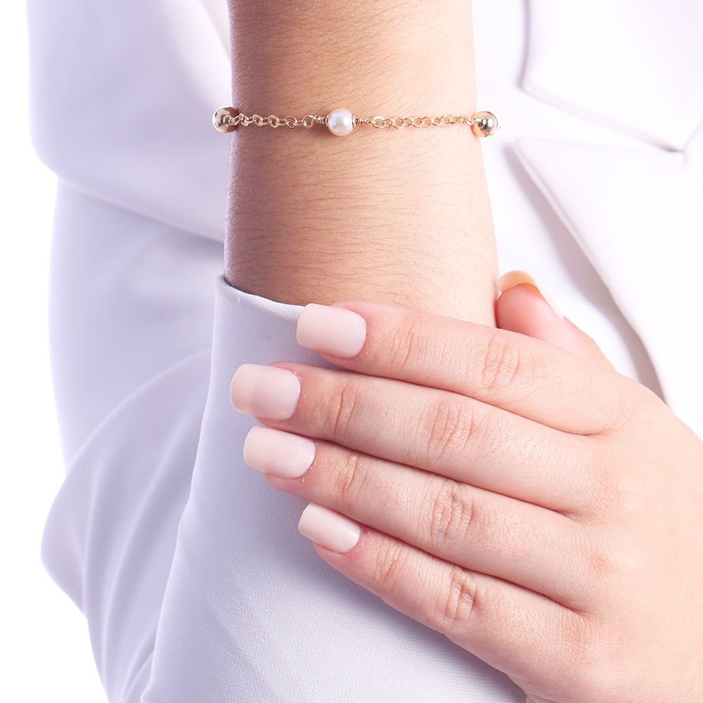 Pst-3355-Fo Pulseira De Pérolas E Bolinhas
