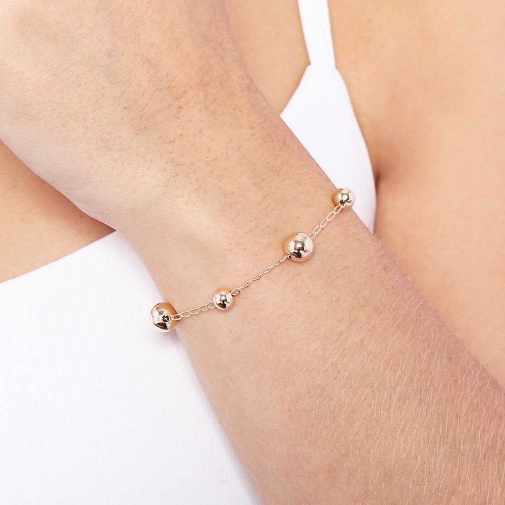 Pst-5018-Fo Pulseira De Bolinhas (8/6mm). Pst-5018-Fo Pulseira De Bolinhas (8/6mm).