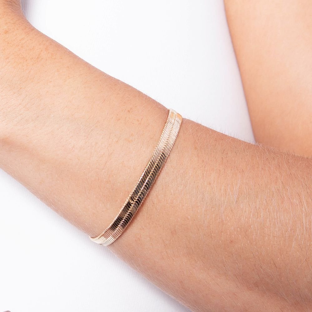 Pst-5021-Fo Pulseira De Malha Laminada (7mm). 