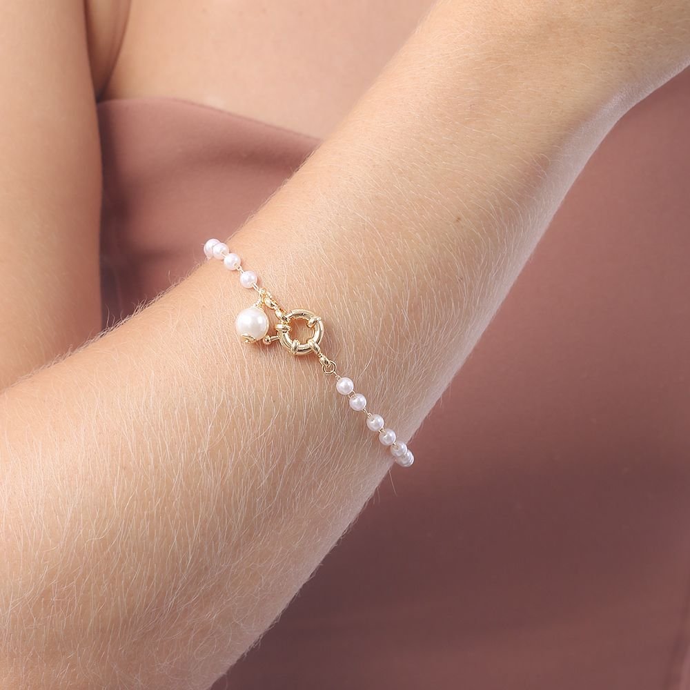 Pst-5024-Fo Pulseira De Pérolas E Fecho Boia. Pst-5024-Fo Pulseira De Pérolas E Fecho Boia.