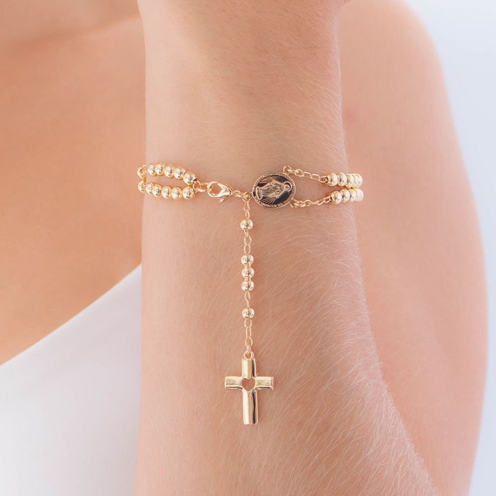 Pst-5027-Fo Pulseira Terço De Bolinhas Nossa Sra. Das Graças. Pst-5027-Fo Pulseira Terço De Bolinhas Nossa Sra. Das Graças.