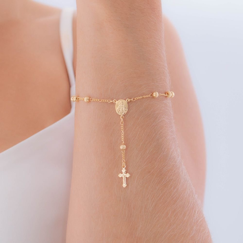 Pst-5033-Fo Pulseira Terço De Bolinhas Sagrado Coração De Jesus. Pst-5033-Fo Pulseira Terço De Bolinhas Sagrado Coração De Jesus.