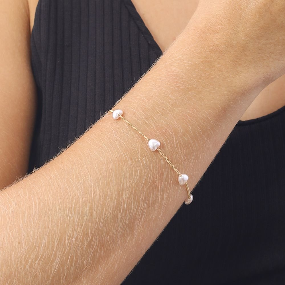 Pst-5050-Fo Pulseira Com Pérolas De Coracão&Nbsp;