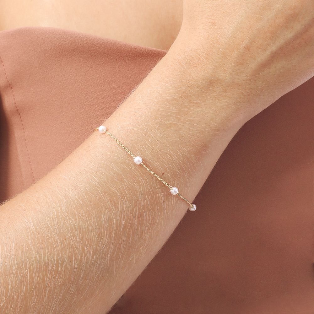 Pst-5051-Fo Pulseira De Pérolas Bolinha