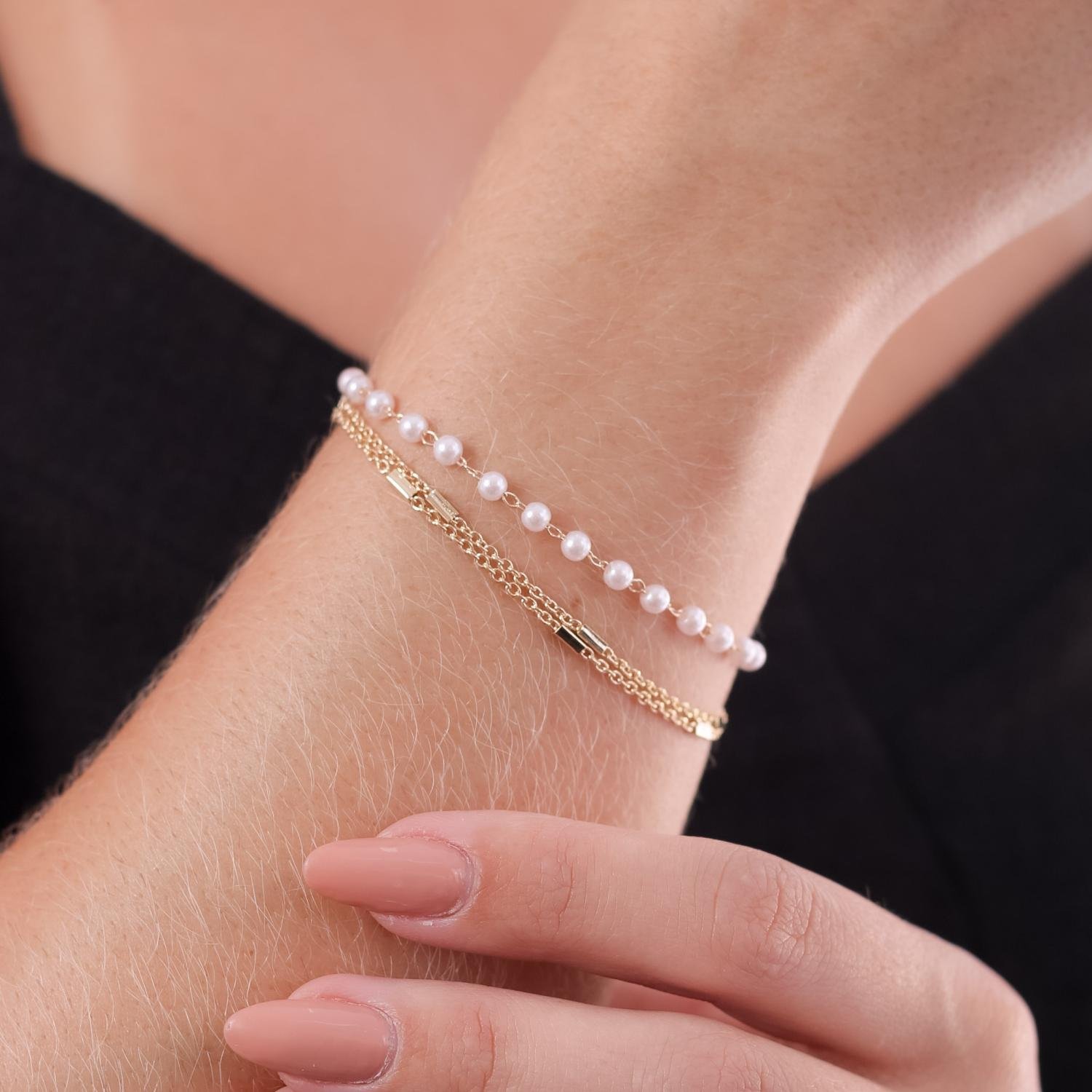 Pst-5065-Fo Pulseira Com Pérolas.