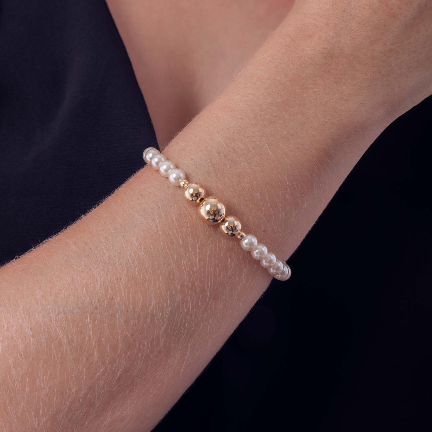 Pst-5078-Fo Pulseira De Pérolas Com Bolas.