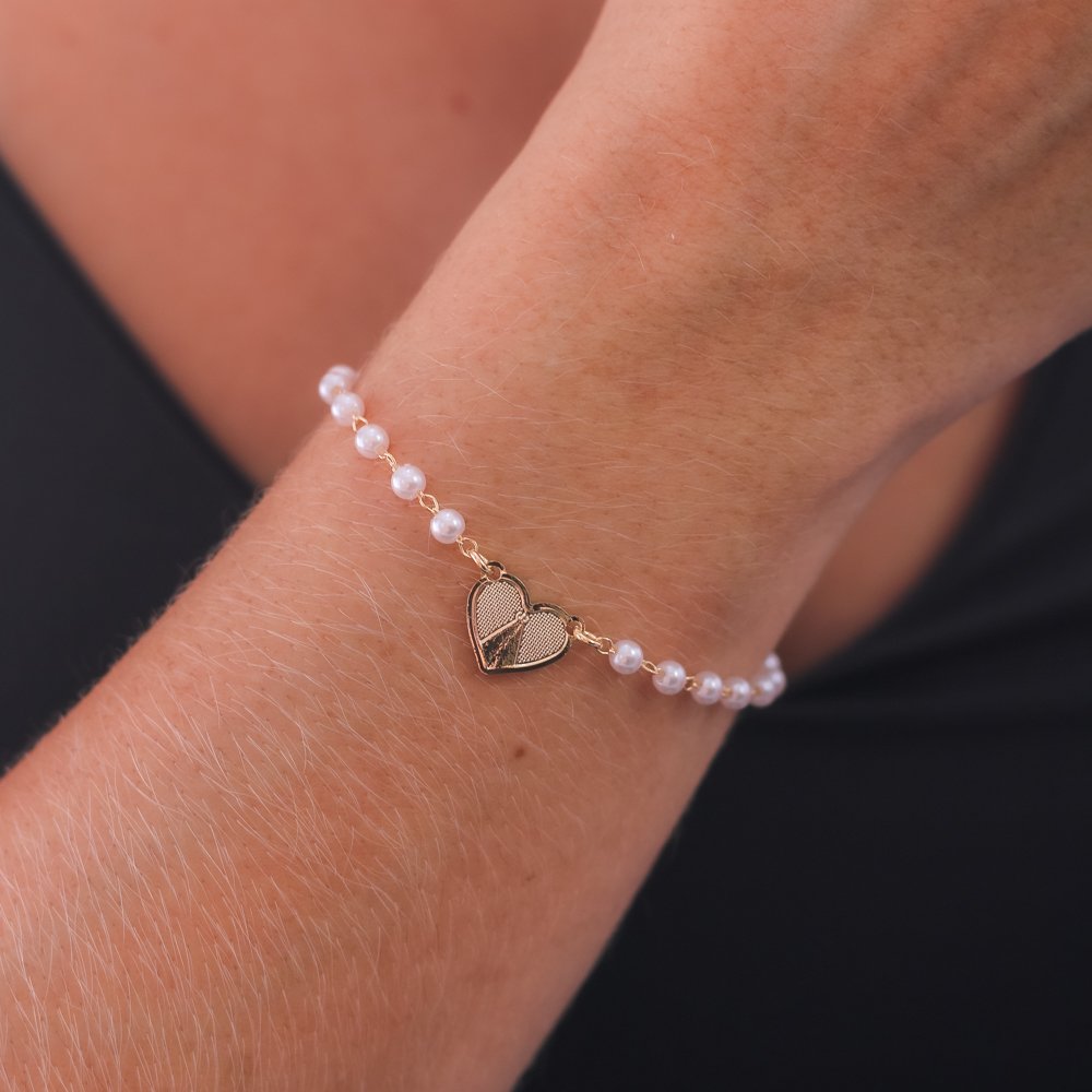 Pst-5084-Fo Pulseira Nossa Senhora Aparecida / Nossa Senhora Do Carmo Com Pérolas.
