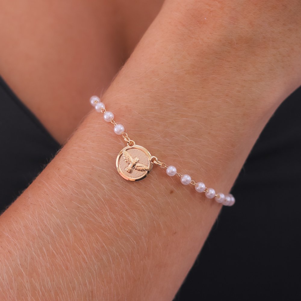 Pst-5088-Fo Pulseira Espírito Santo Com Pérolas.