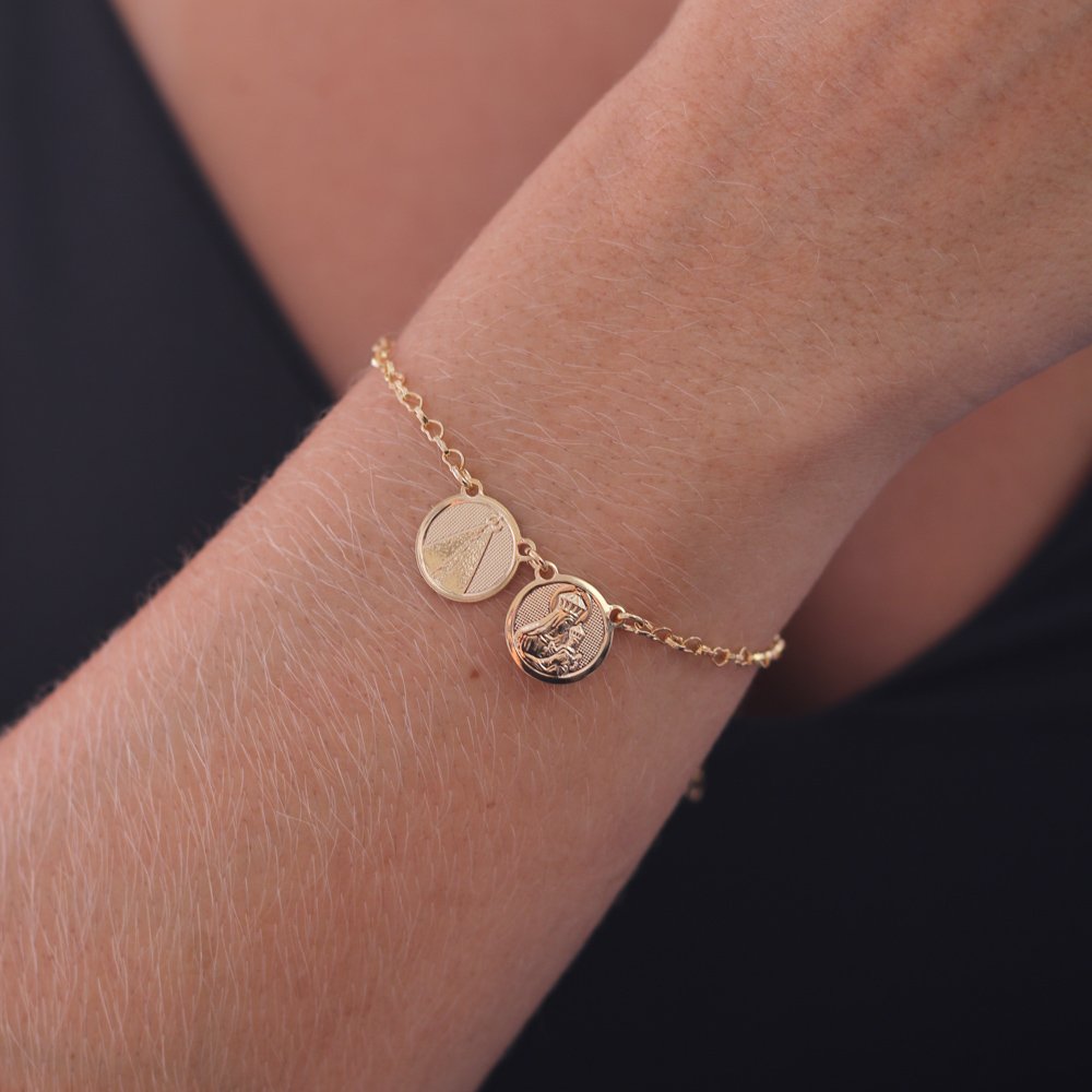 Pst-5097-Fo Pulseira Nossa Senhora Aparecida / Nossa Senhora Do Carmo.