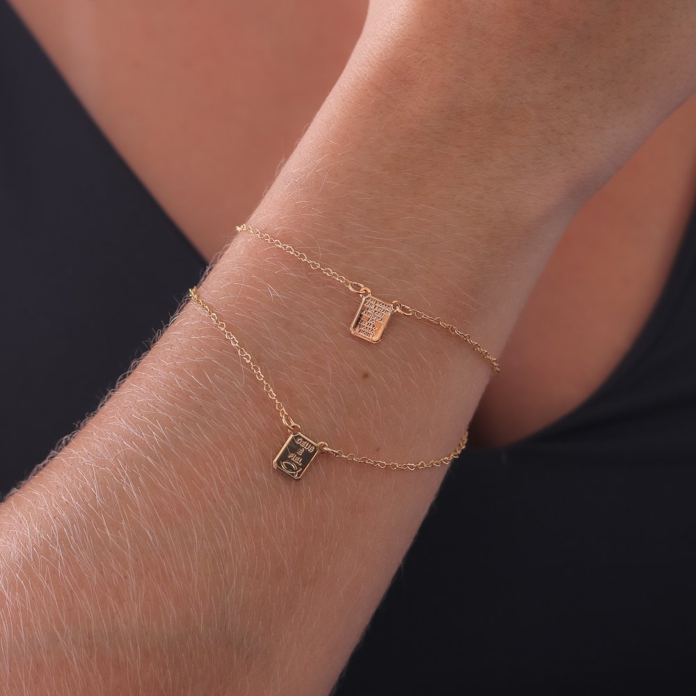 Pst-5101-Fo Pulseira Fio Duplo Com Medalha De Pai Nosso E Deus É Fiel.