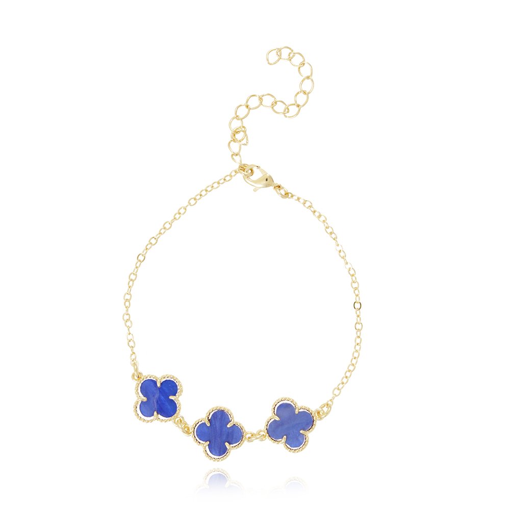 Pst-5104-Fo Pulseira Trevo Com Resina Rosa.