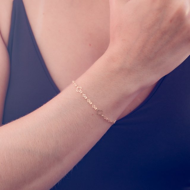 Pst-5107-Fo Pulseira De Trevo Vazado.