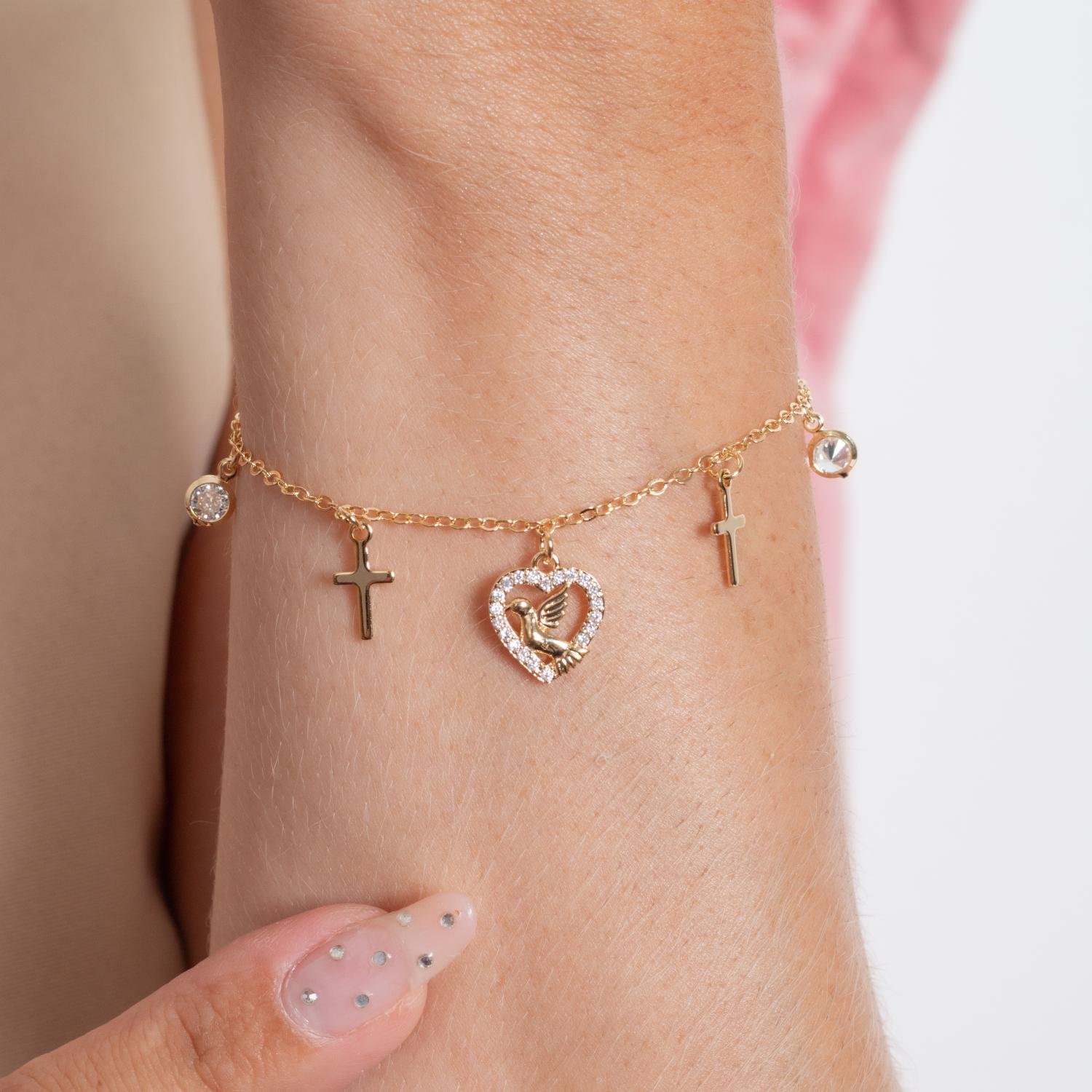 Pst-5162-Fo Pulseira Religiosa Cristal.