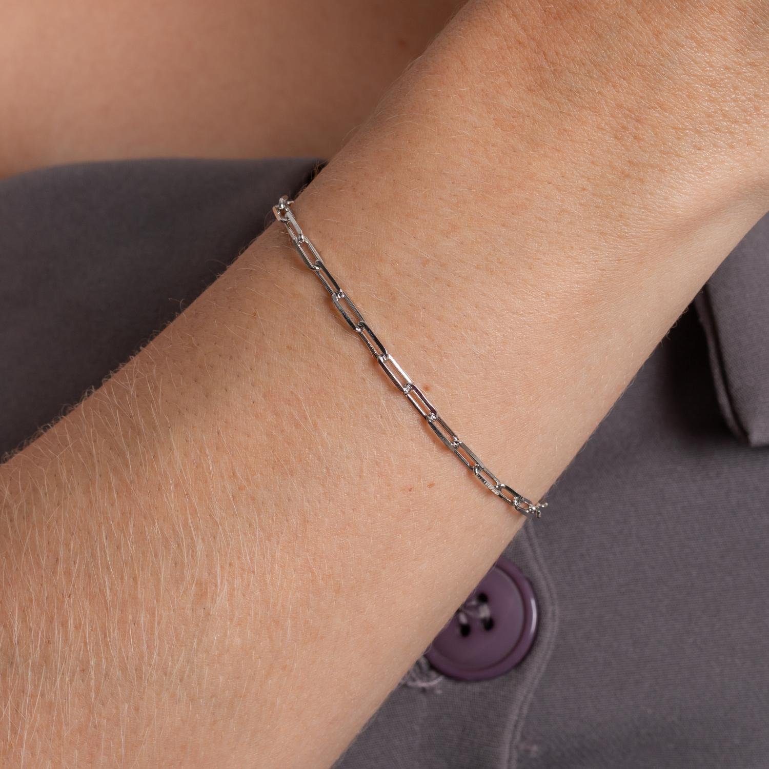 Pst-5211-Rd Pulseira De Elinhos - Ródio Branco.