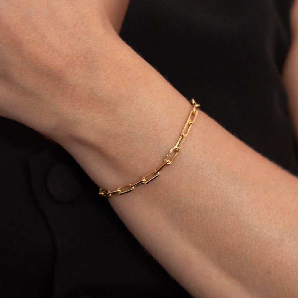 Pst-5214-Fo Pulseira Elos Quadrados.