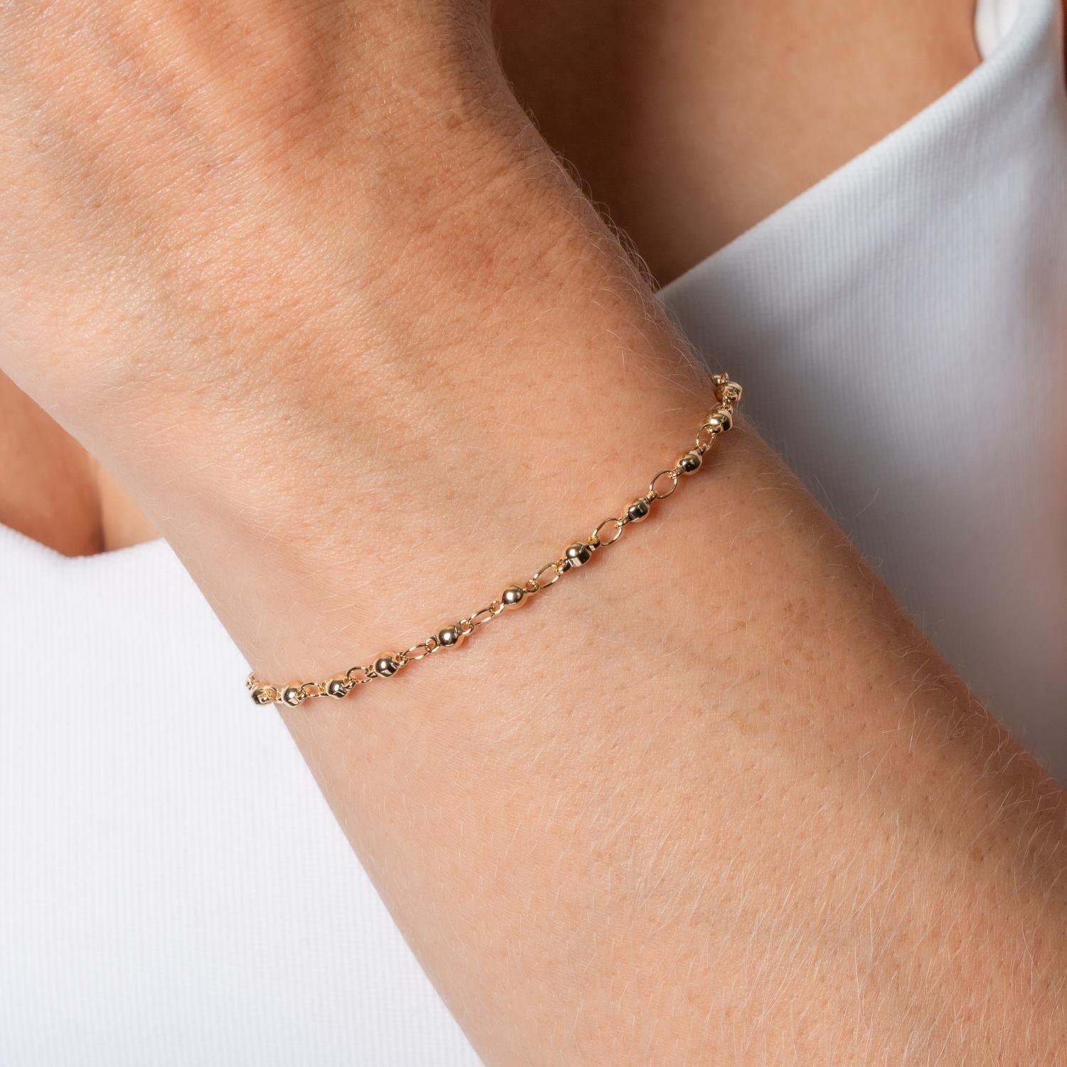 Pst-5218-Fo Pulseira De Mini Bolinhas Lisas.