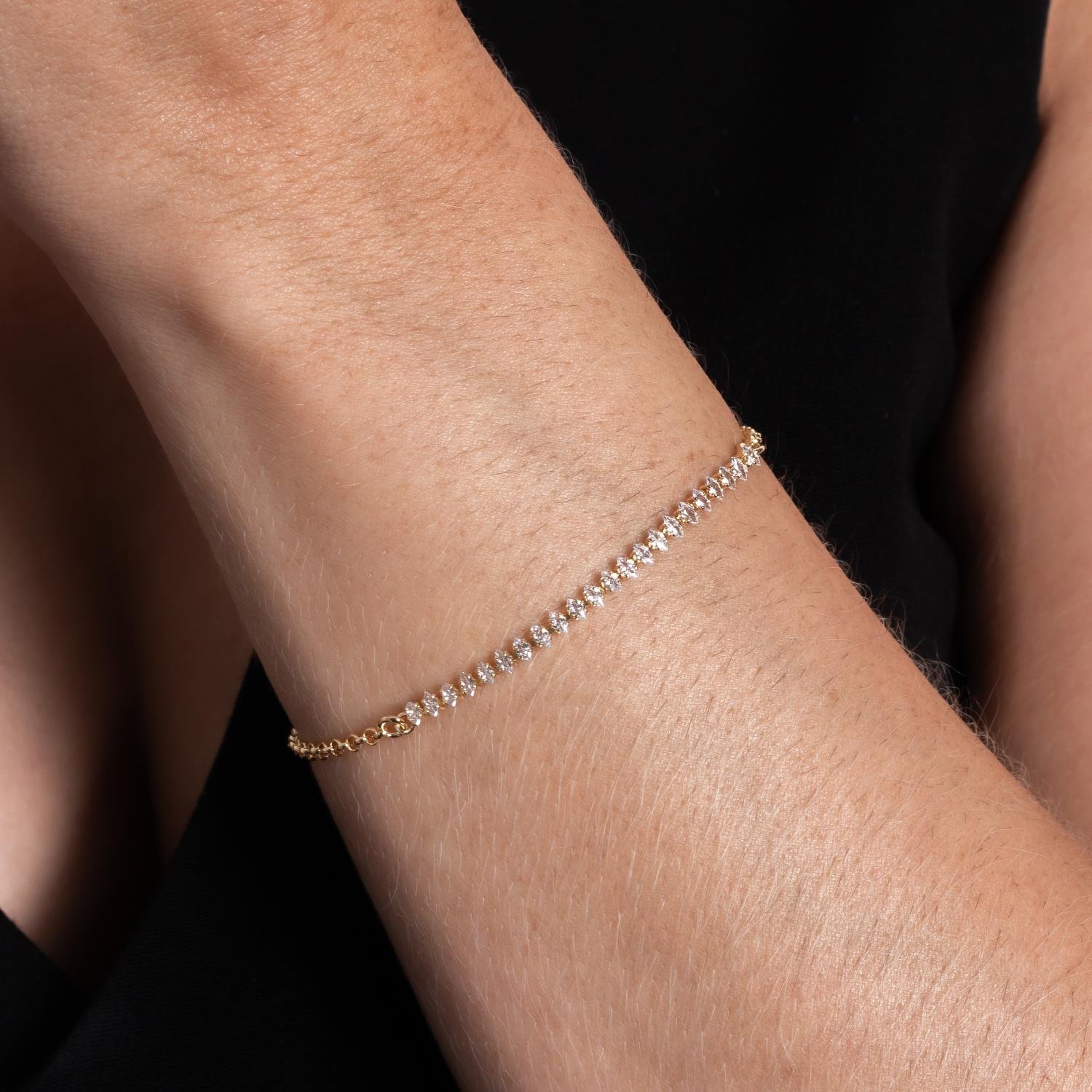 Pst-5250-Fo Pulseira Cravejada De Zircônias Cristais.