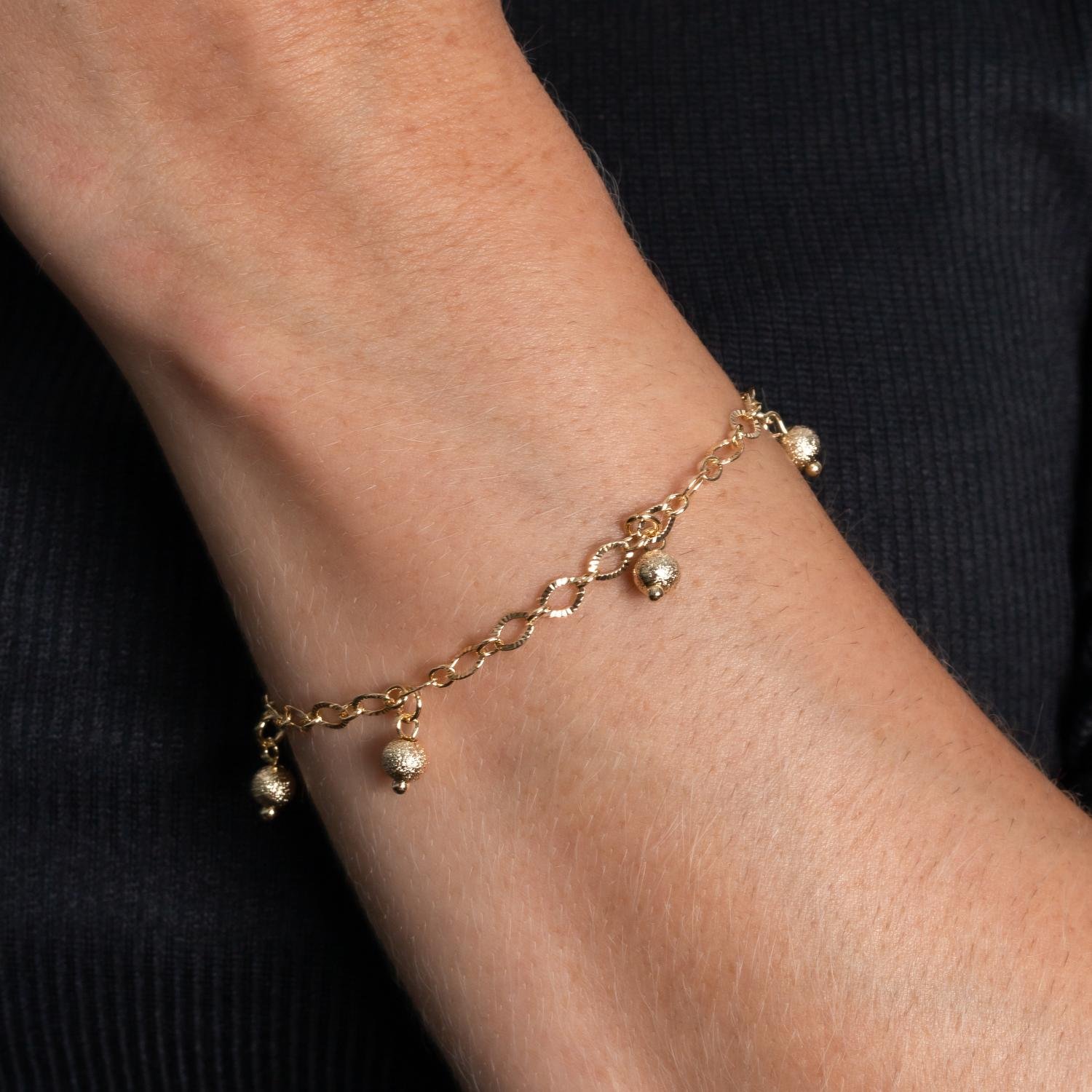 Pst-5254-Fo Pulseira Elos Com Bolinhas.