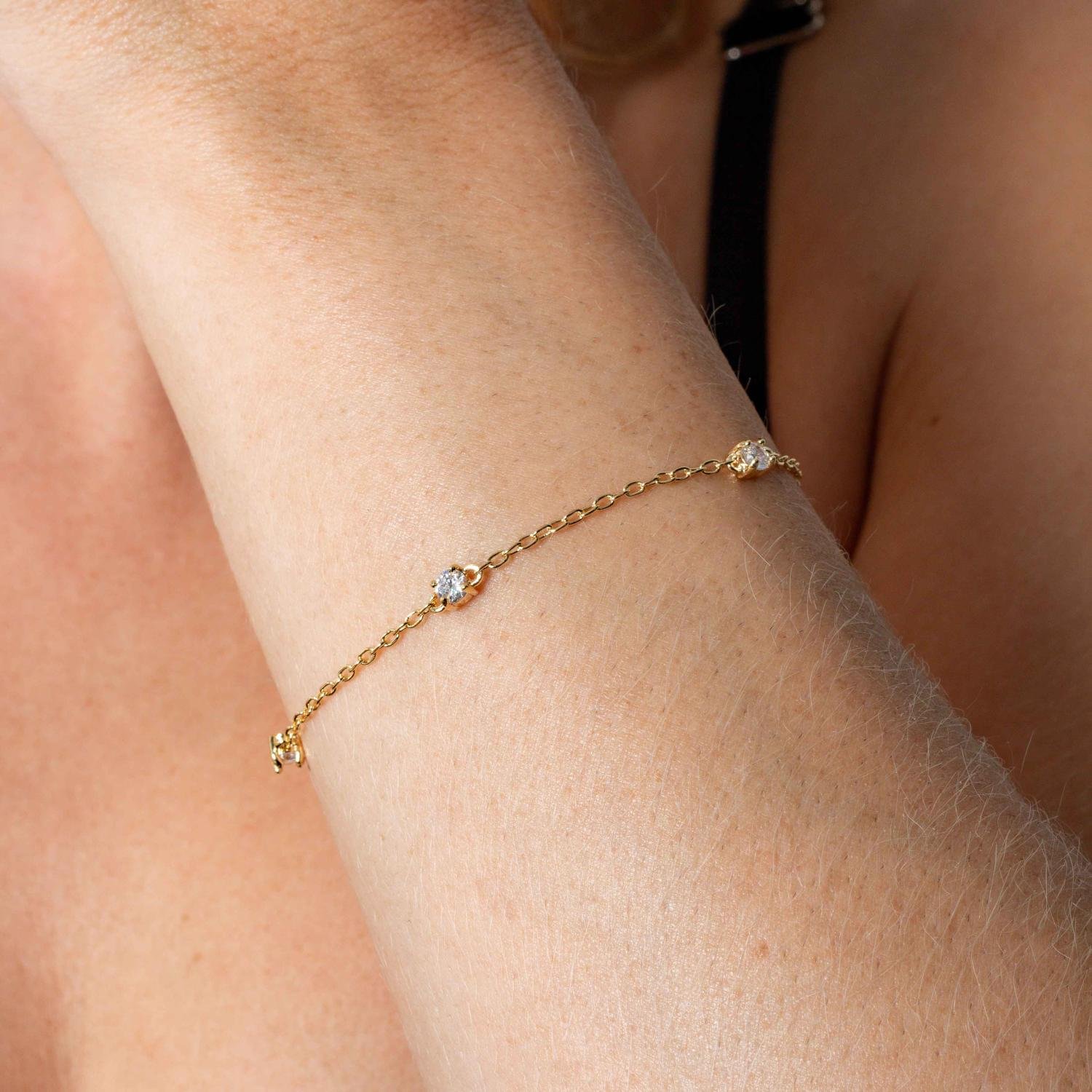 Pst-5292-Fo Pulseira De Elinho Cravejada De Zircônias Cristais.