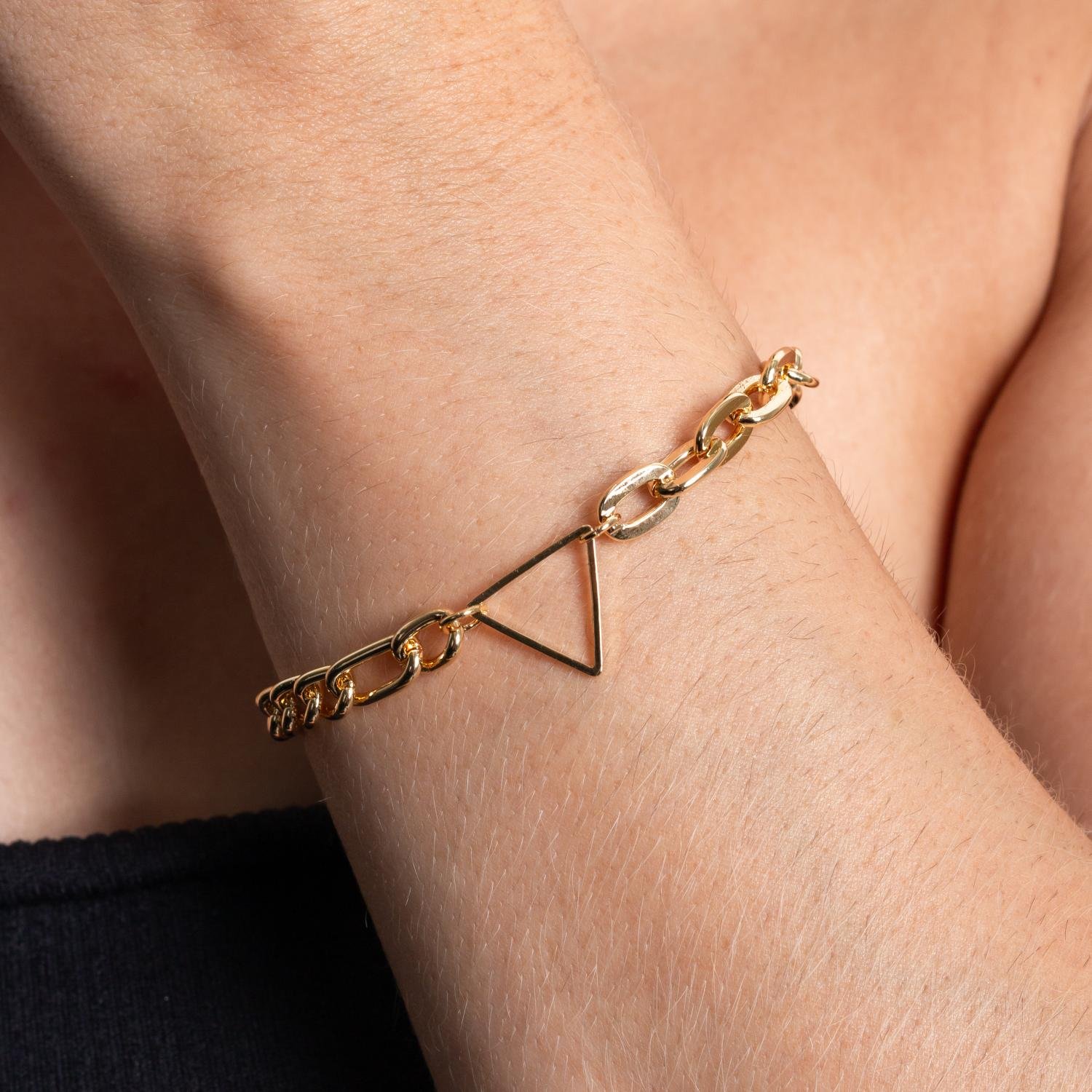 Pst-5299-Fo Pulseira Elos Com Triângulo.