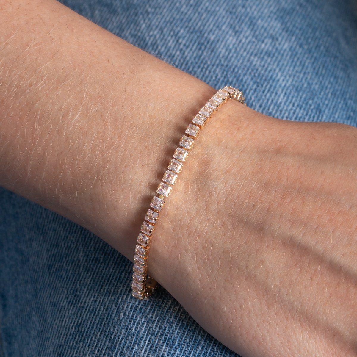 Pst-5302-Fo Pulseira Riviera Carrê Com Fecho Gaveta.