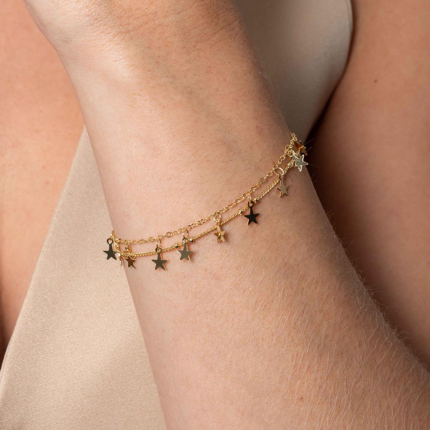 Pst-5308-Fo Pulseira Dupla Com Estrelas.